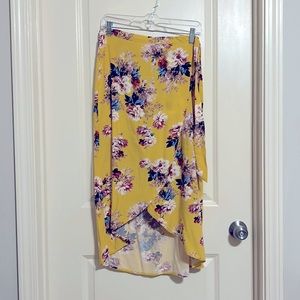 Band of Gypsies yellow floral wrap skirt